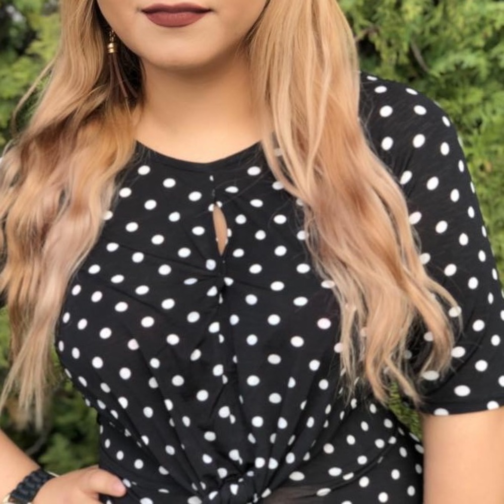 Polka dot black blouse